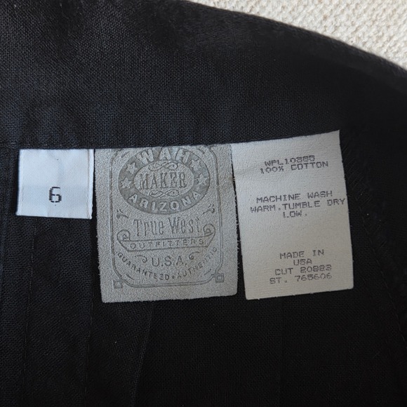 Wah Makers True West Outfitters Skirt Maxi Flare Dark Navy Vintage Womens 6 - Picture 10 of 11